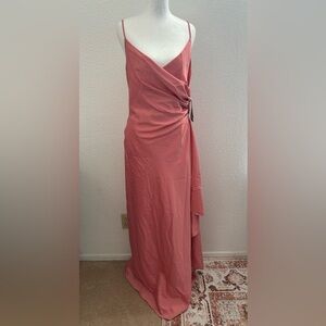 PARCO Chic Asymmetrical Pink Maxi Dress SIZE LARGE